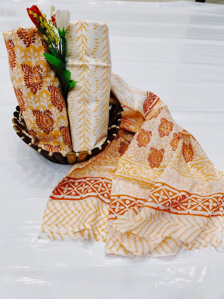 Coral and white cotton churidar online shopping india