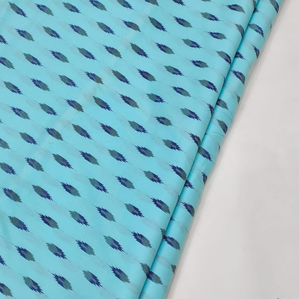 Cyan and Steel Teal pure cotton running material