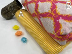 Yellow and magenta cotton running material set