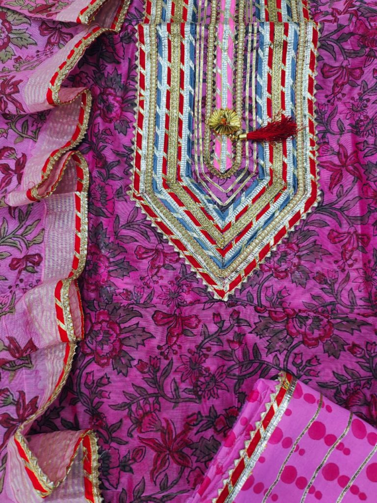 Byzantine embroidered salwar suit with Chanderi cotton dupatta