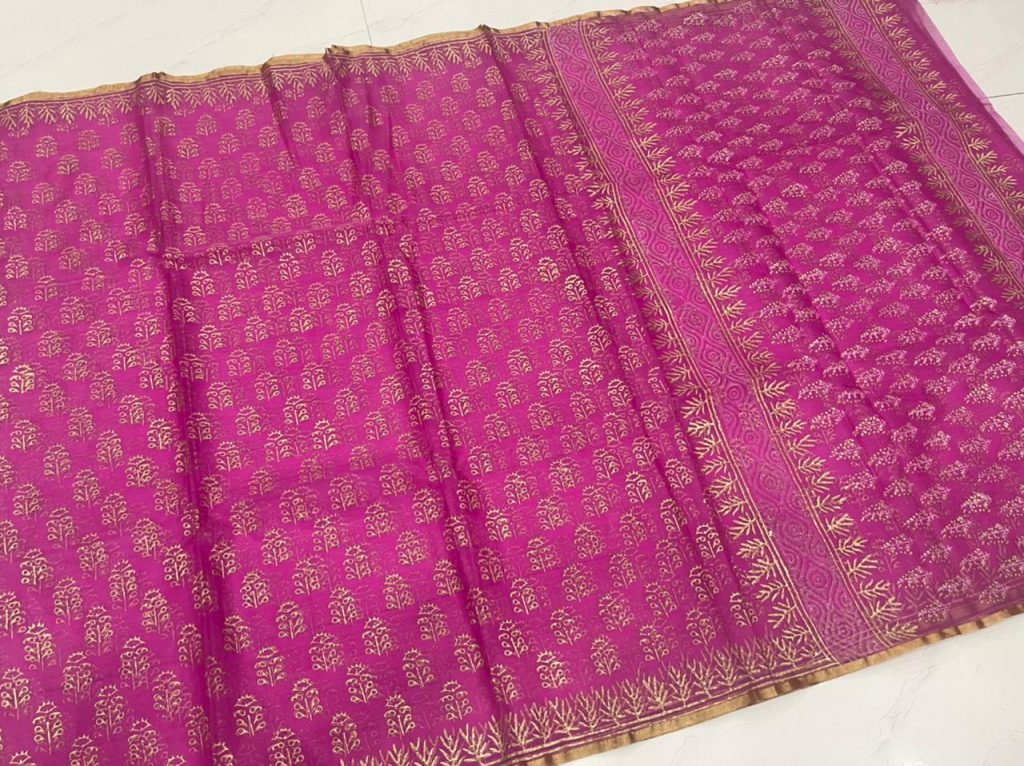 Red-violet organza silk sarees online india