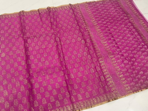 Red-violet organza silk sarees online india