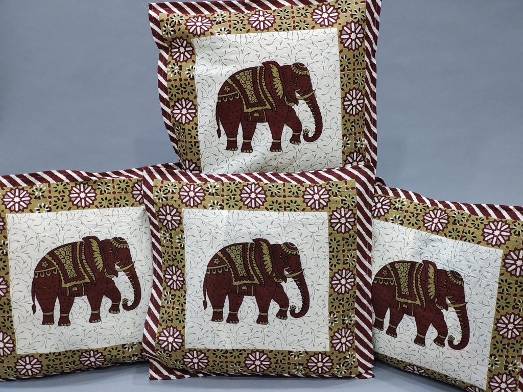 Brown elephant print Sofa cushion cover