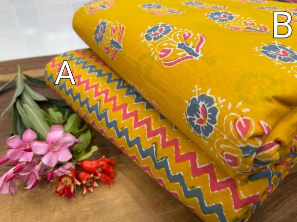 Amber mugal print cotton running material set