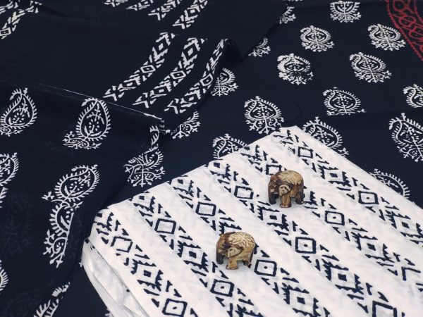 White and black  cotton salwar kameez online shopping