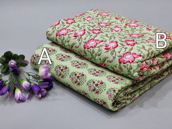 Dull green pure cotton running material set