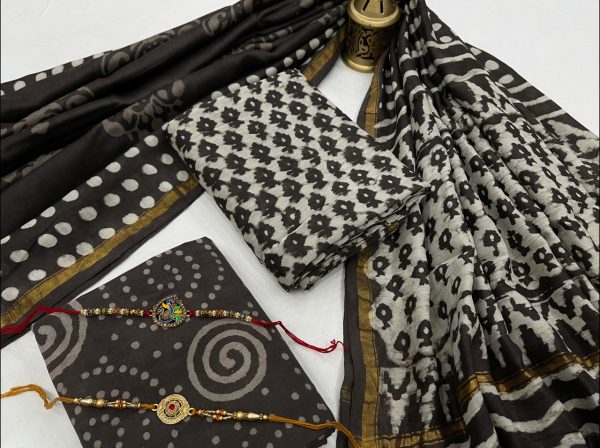 Taupe chanderi silk salwar suits online