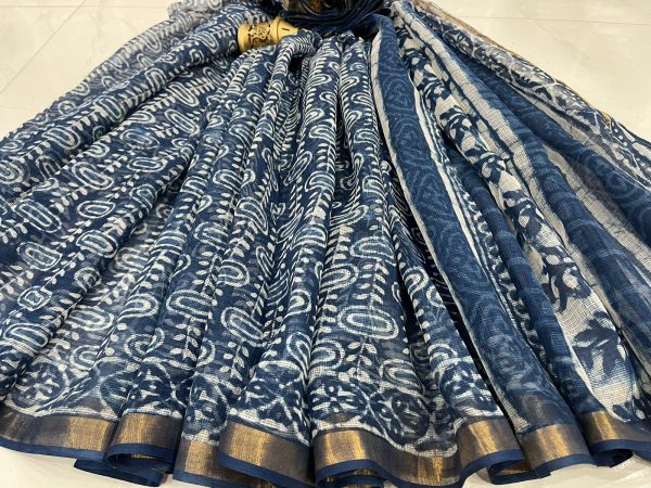 Indigo blue kota doria sarees online india