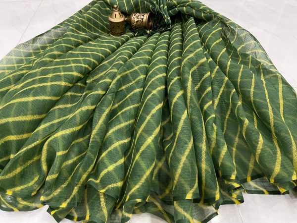 Green  kota doria saree with blouse