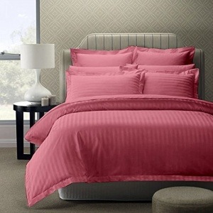 Pink Satin Stripes plain Bedsheet