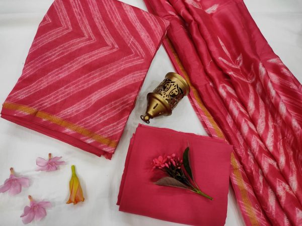 Rose chanderi silk salwar suits online with chanderi dupatta