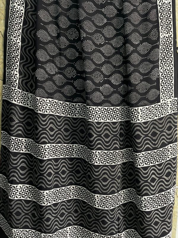Black Coton printed saree daily use