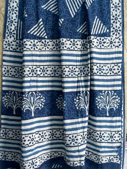 Blue soft cotton sarees online