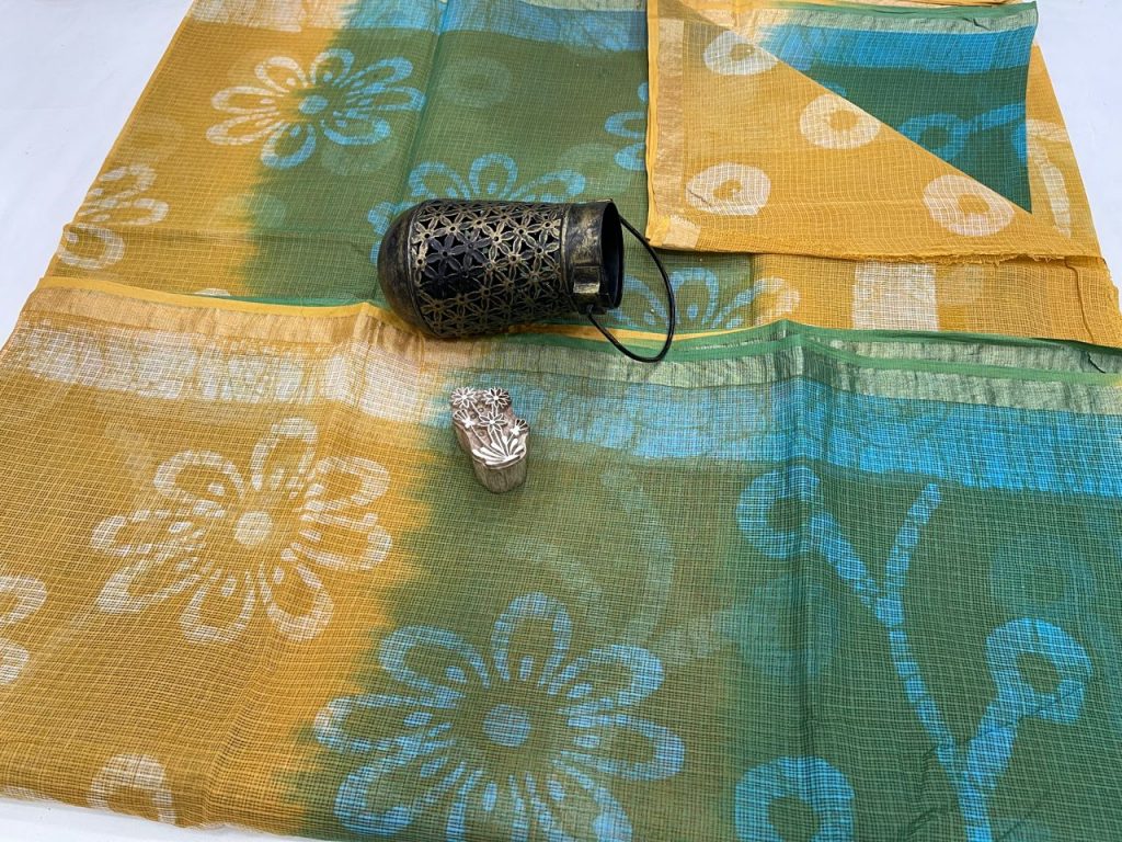 Cyan kota doria traditional saree