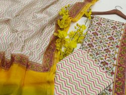 White chanderi Salwar suit with price