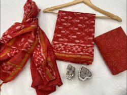 Red Chanderi suit with chanderi dupatta online