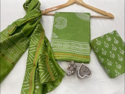 Green Chanderi suit with chanderi dupatta online
