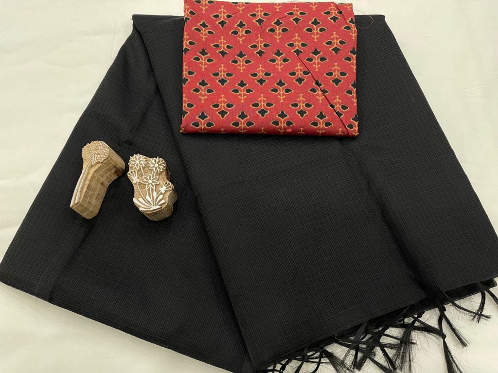 Black kota doria saree with blouse