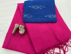 Blush pink kota doria saree with blouse