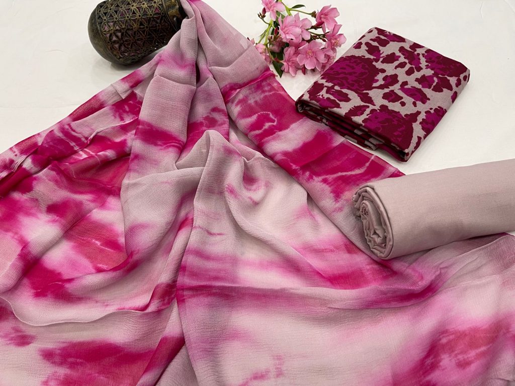 Marble print pink cotton salwar kameez for daily wear