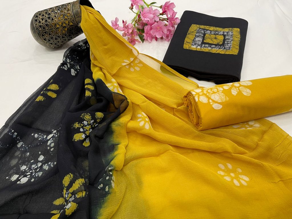 Yellow and black daily wear salwar suit designs online