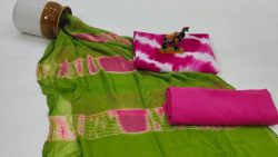 Green magenta shibori print chiffon dupatta cotton suits online