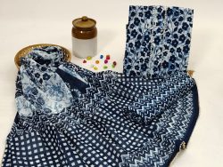 Rajasthani Indigo blue party wear gota embroidery cotton dupatta suit
