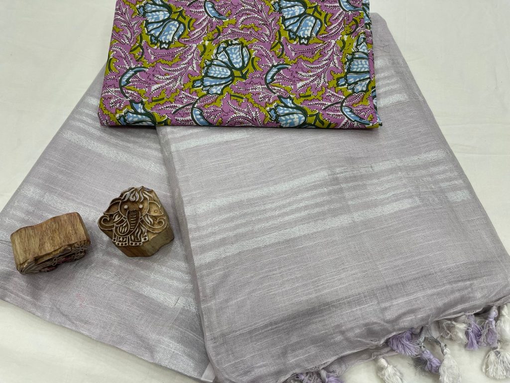 Gray best linen sarees