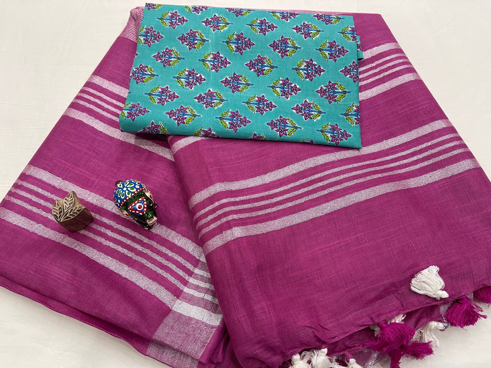 Linen Cotton Tissue | Handwoven Ikkat Cotton Saree | Buy Now –  thesaffronsaga