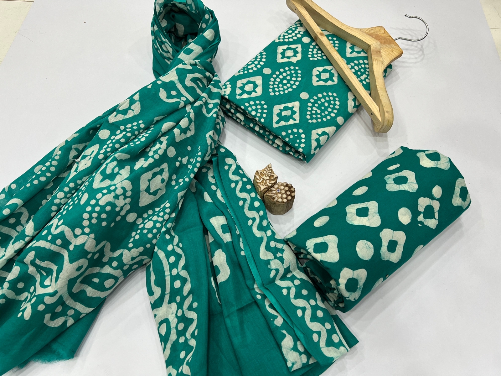 Pine Green cotton dress materials online
