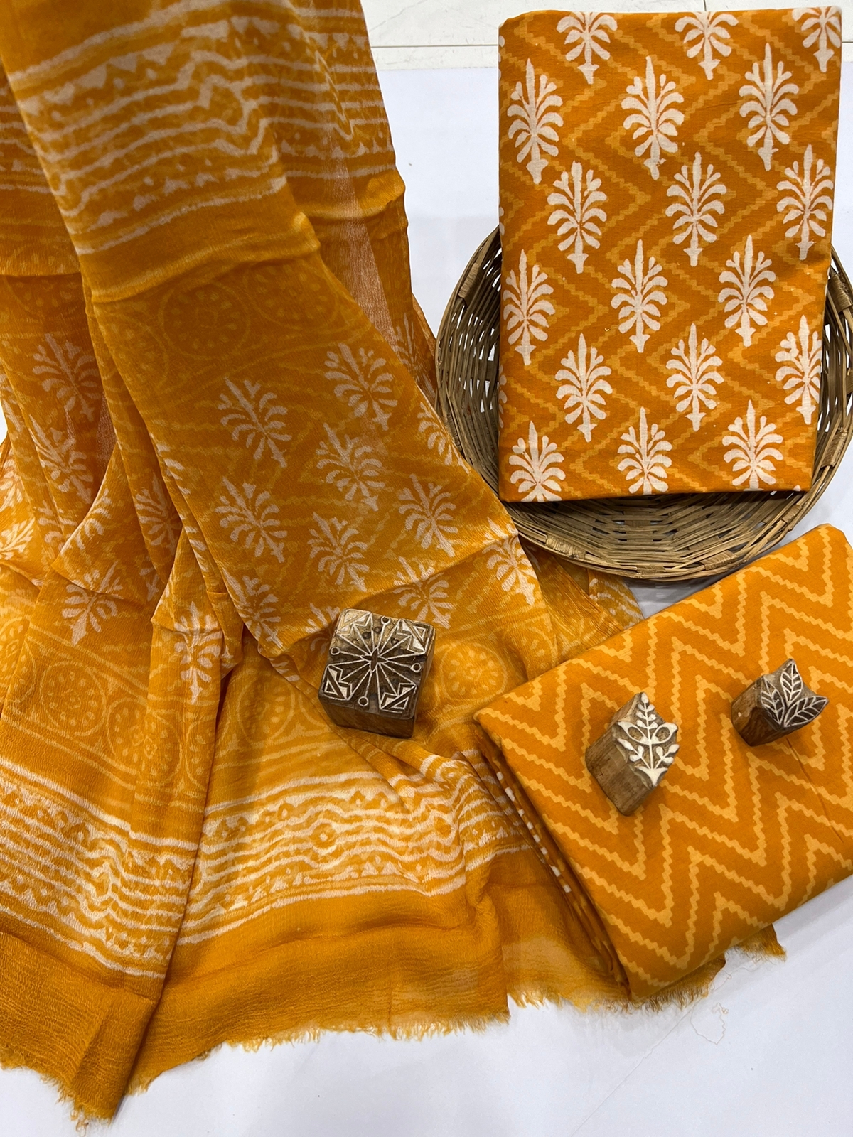 Orange chiffon dupatta cotton dress materials online shopping