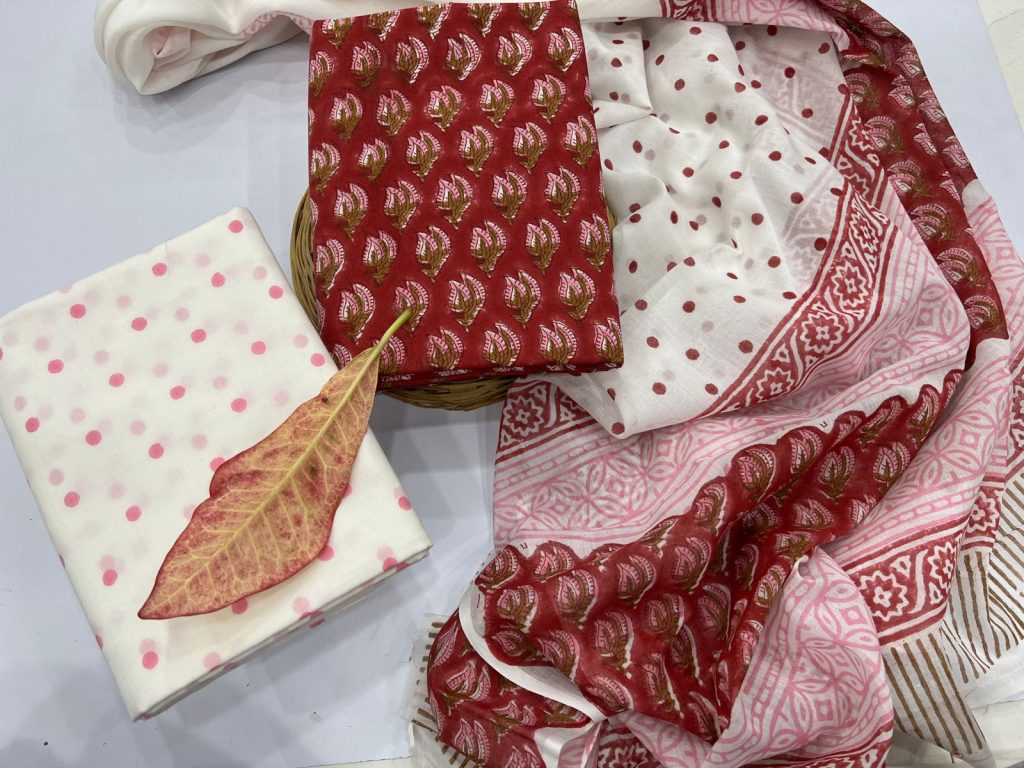 Persian Plum red cotton dupatta online dress material shopping