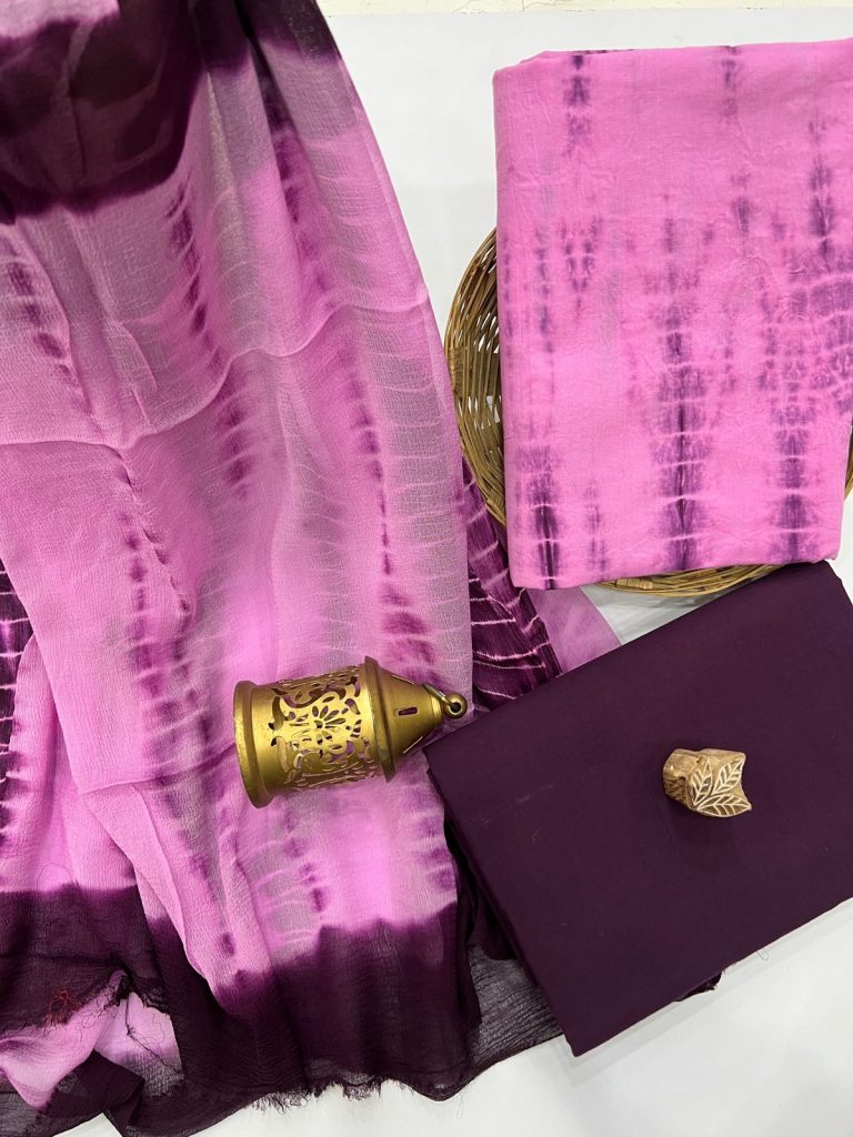 Persian Pink and Crater Brown shibori print Patiala salwar kameez suit