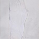 White Pure cotton straight fit scallop pant