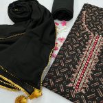 Black mulmul dupatta party wear cotton dress material