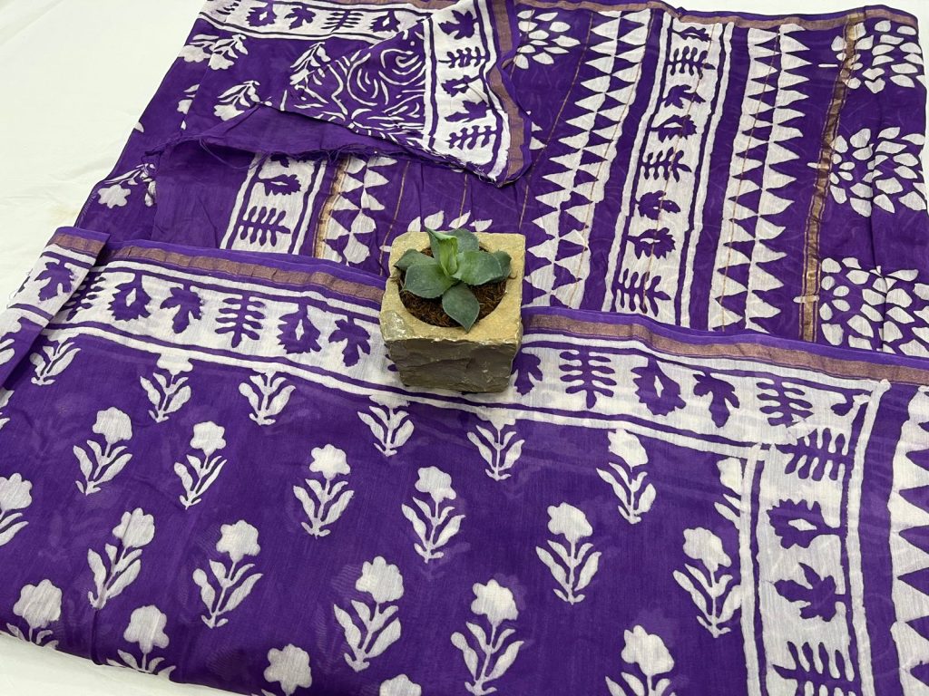 Purple chanderi silk sarees lowest price