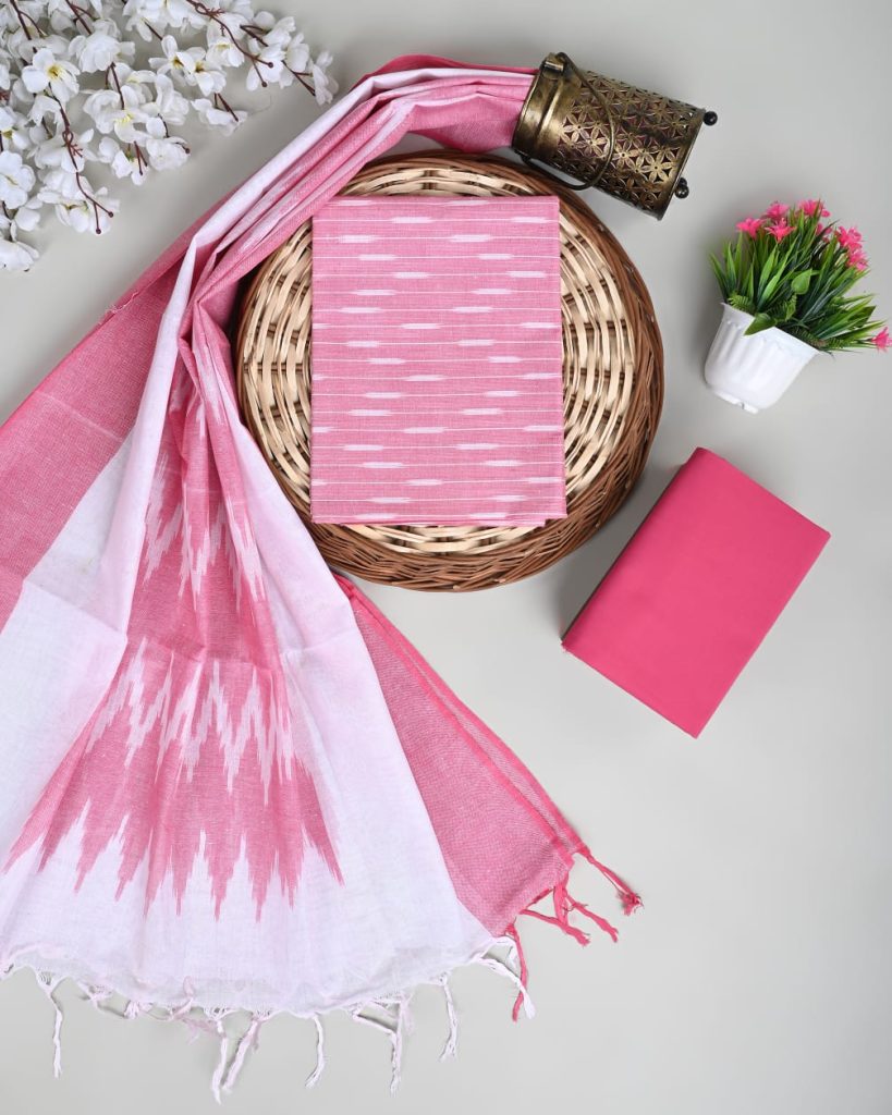 Brink Pink weaving ikat salwar kameez