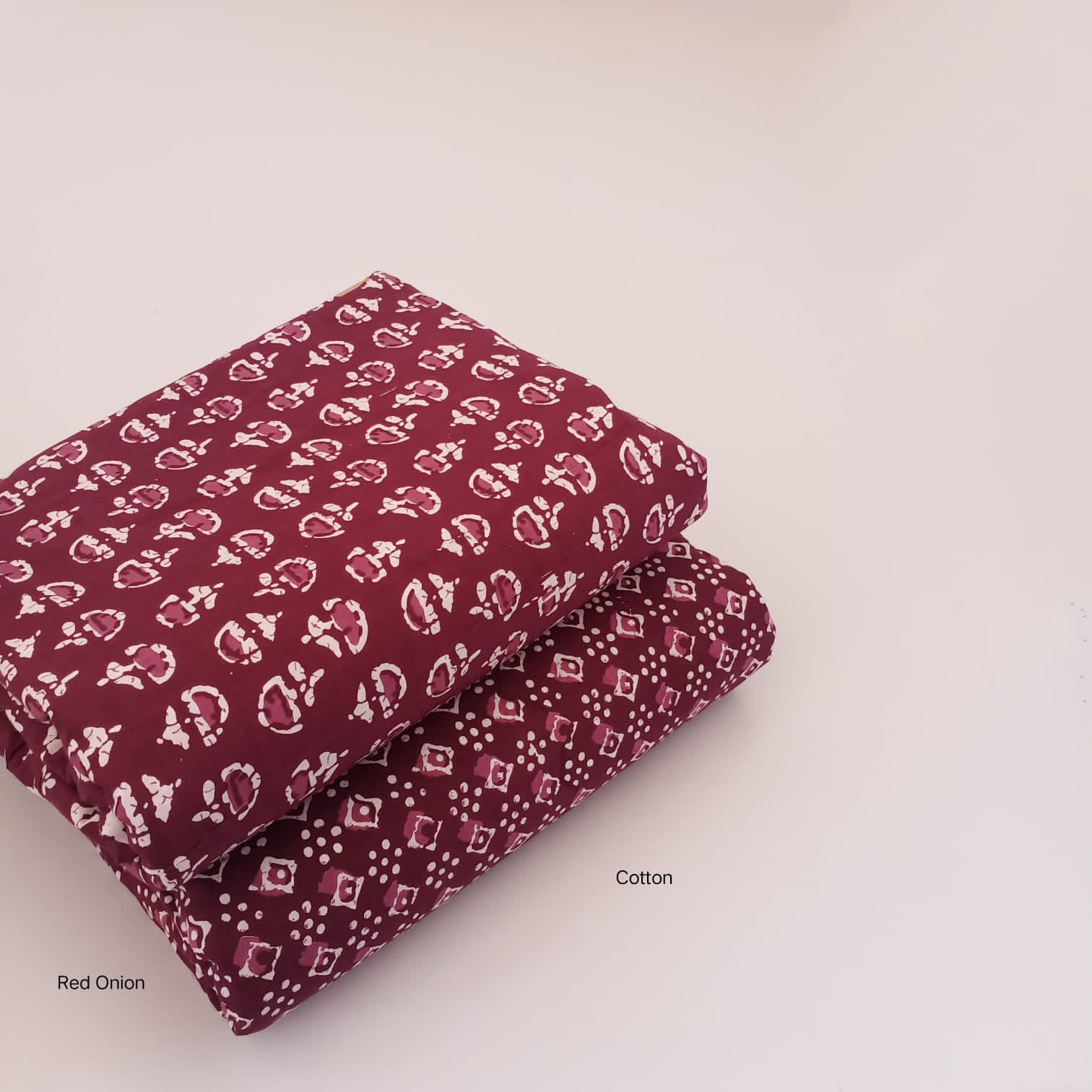 Wine Berry color printed cotton running material