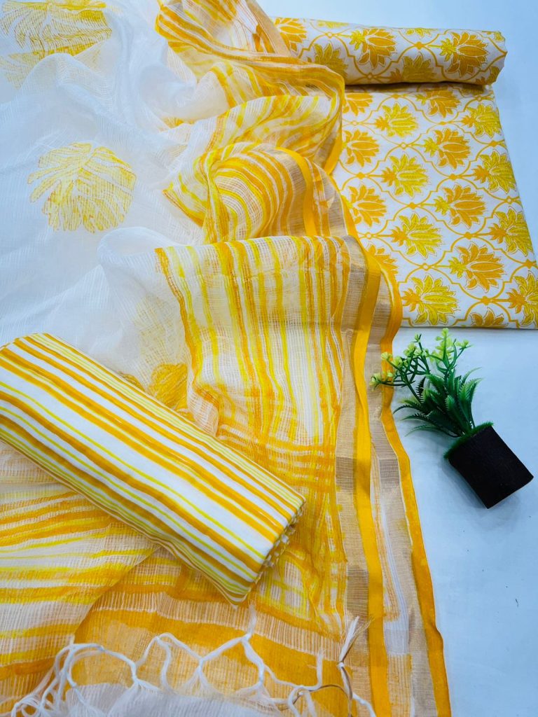 Amber dress material design cotton with kota doria dupatta