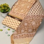 Goldenrod unstitched cotton fabric for a dress with kota doria dupatta