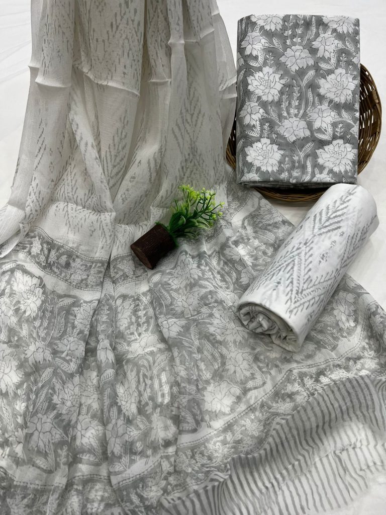 Dim Gray cotton chiffon material dress