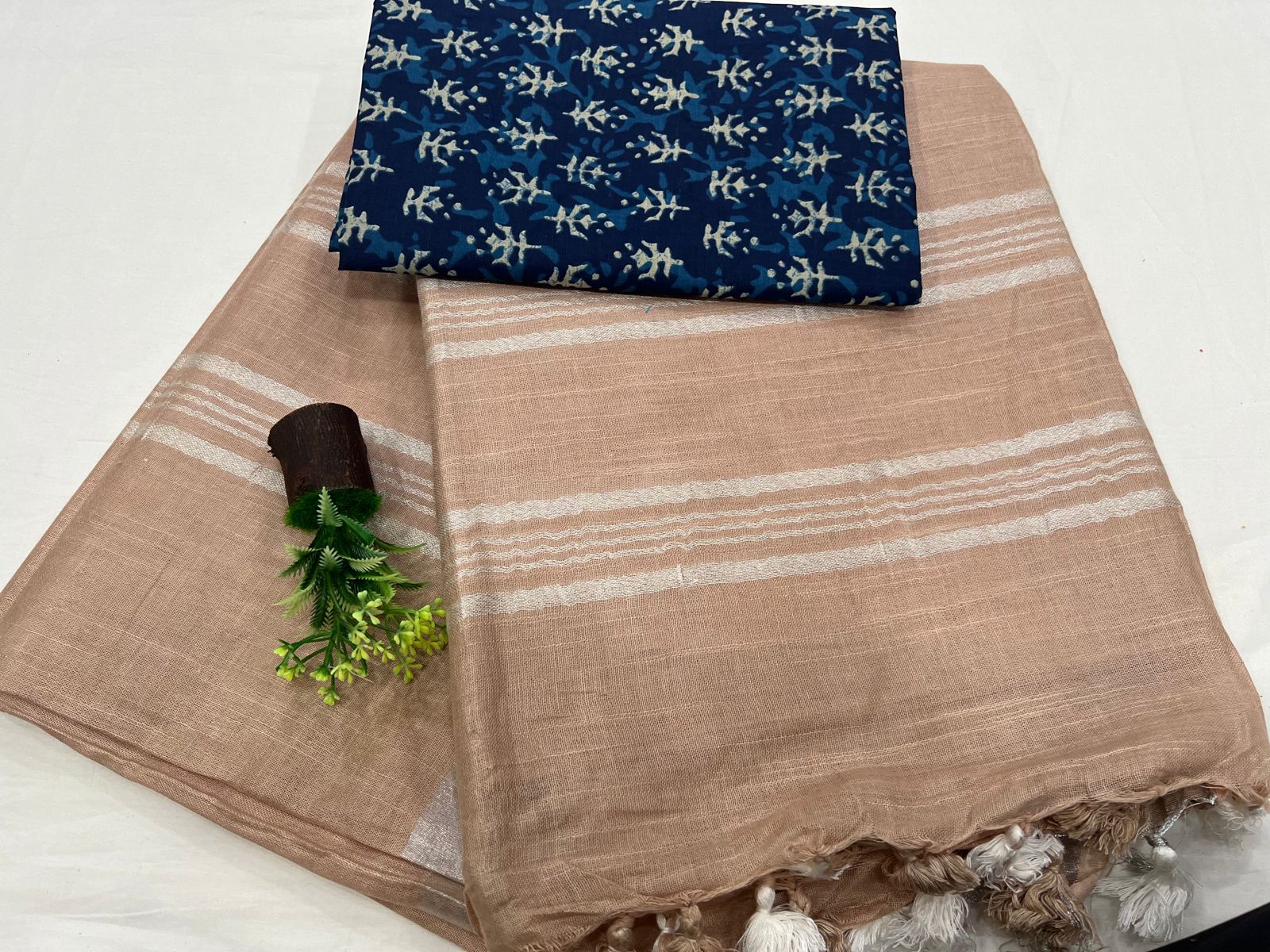 Thatch Color linen cotton sarees wholesale
