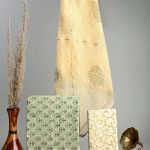 Granny Smith Apple printed cotton dress material with lace work kota doria dupatta