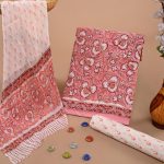 Brink Pink cotton dress material chiffon dupatta