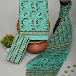 Bright Turquoise cotton dupatta online shopping with mulmul dupatta