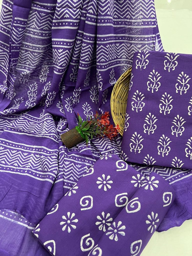 BlueViolet cotton churidar material in low price price