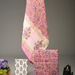 Brink Pink hand block printed maheshwari silk suit fabric online