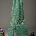 Party wear jade green maheshwari silk dress material online