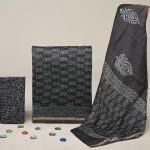Black chanderi suit pattern in block printing