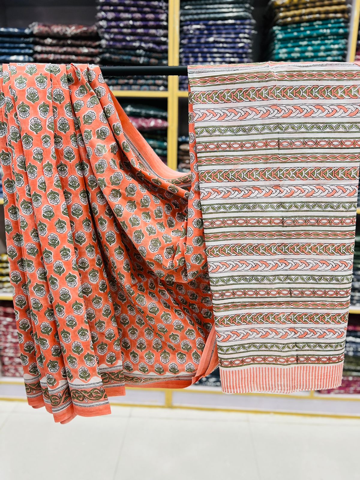 Atomic tangerine different type of cotton sarees